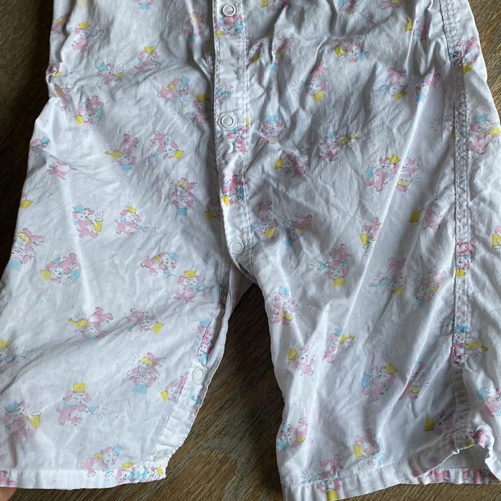Vintage puppy marching band print snap 1 piece jumpsuit romper sz 18 m